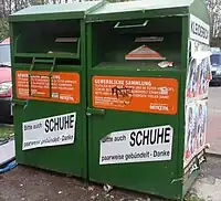 Altkleider-Container, Retextil Recycling International, Farbe: dunkelgrün