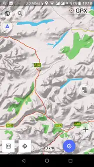 Map with hillshades layer