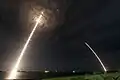 Long exposure of launch and landing