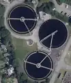 Clarifiers at the Kläranlage Porz Wahn&nbsp;Kläranlage Porz Wahn, Germany