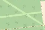 OSM Carto shows a narrow white line along the cutline