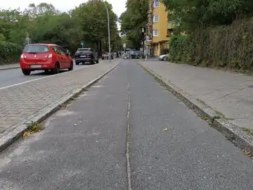 kerb – Common on the right side of cycle lanes or on the left side of cycle tracks.