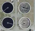 In use and empty clarifiers at Wassmannsdorf Sewage Plant&nbsp;Wassmannsdorf Sewage Plant, Germany