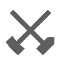 Common symbol for a disused or abandoned mine: hammer and pick, upside down