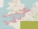 The area covered by the OpenSeaMap chart bundle 'British Channel' as of june 2016.