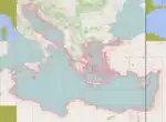 The area covered by the OpenSeaMap chart bundle 'Mediterranean Sea East' as of may 2016.