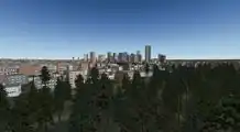 x-plane 9 generated scenery of Paris business district "la Defense"