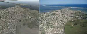 x-plane9 generated scenery and a real photography of the same place