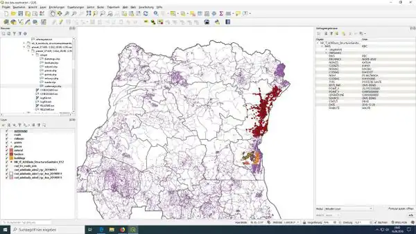 Schülerinnen und Schüler erstellten eine Karte, in der Straßen und Krankenhäuser (Versorgungsstellen) in einem Ebola-Gebiet aufzeigten