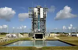 flame trench below the rocket