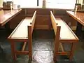 Benches using tatami mat as the seat