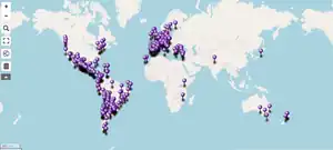 Mapa de Un Violador en tu Camino por #LasTesis