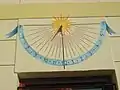 A vertical sundial