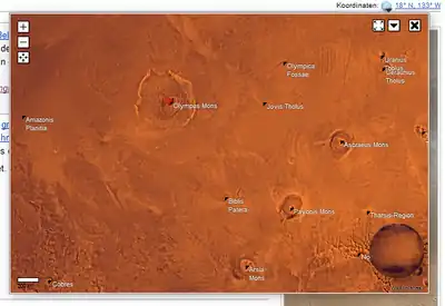 Coordenadas de Marte en el WikiMiniAtlas.