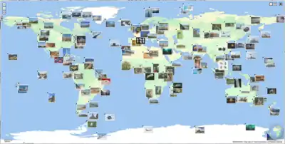 Fotografías sobre el mapa. Junio de 2007.