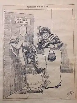 "Tomorrow's the Day," Cartoon by Tom Clancy, 1915