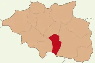 Map showing Eldivan District in Çankırı Province