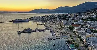 Port of Marmari during summer sunset