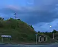 Fortress hill with the remains of a 1000 year old rampart. National historical monument.