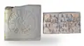 Stamps of the Bergenheim Society (left, from 1891 to 1917) and the Bergenheim factory (right, pre-1891)