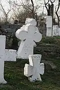 Oldest burial (small cross in foreground)