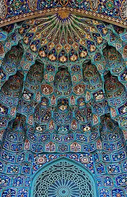 Maiolica of portal, in the form of Muqarnas, Saint Petersburg Mosque