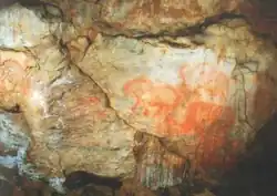 Image 33Drawing of a horse, a mammoth, and a rhinoceros in the Shulgan-Tash Cave, 25-10 thousand years B.C. (from Domestication of the horse)