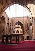 Four-iwan layout at the Mosque-Madrasa of Sultan Hasan (14th century) in Cairo, Egypt