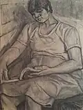 Dong-shin Bae 1983 Charcoal drawing 64.5x49.7&nbsp;cm