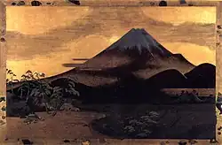 Maki-e Fuji Tagonoura, by Shibata Zeshin, Meiji period, 1872