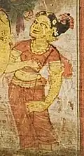 Choli, antariya, uttariya fragmented palm-leaf manuscript, 10th century CE