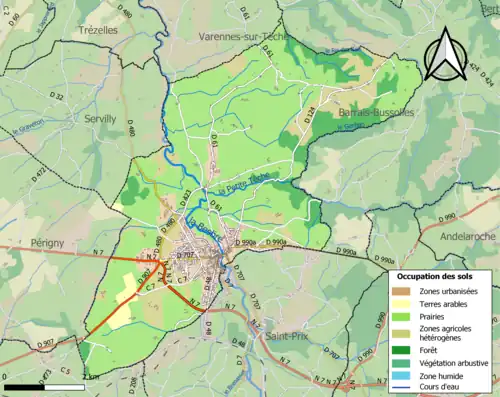 Color map showing land use.