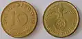 Nazi Germany: 10 Reichspfennig coin, 1937