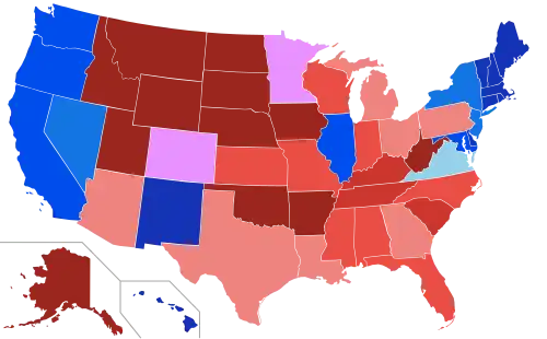 House seats by party holding majority in state