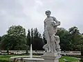 The sculpture of Actaeon in the palace garden.