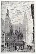 Madison Square Garden, 1924, etching