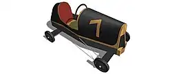 A render of 1933 inaugural soap box race runner-up Robert Gravett's car at Hall of Fame Museum