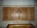 2/10th Bn memorial incorporating cross of wood from the Mount of Olives