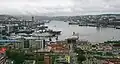 Vladivostok bridge under construction with Irtysh in the foreground on 10 July 2010