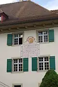 Sundial on the guest house