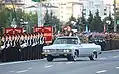 Major General Mikhail Puzikov during the 2014 jubilee parade.