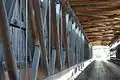 A view of the Howe Truss System spanning the 282 feet (86&nbsp;m) of the bridge