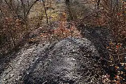 The rocks of the Buissons-Brûlé slag heap from the summit