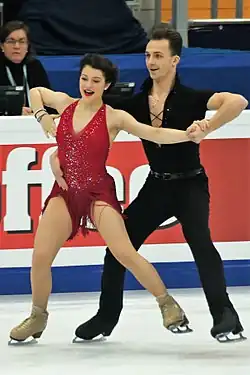 Natalia Kaliszek and Maksym Spodyriev at th 2018 European Championships