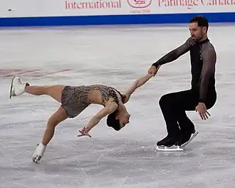 Deanna Stellato-Dudek and Maxime Deschamps perform at the 2024 Skate Canada International