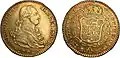 Coins with image of Charles IV of Spain, 1798