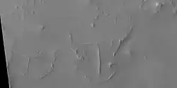 Enlargement of previous image of linear ridge network, as seen by HiRISE under HiWish program