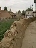 An adobe wall in Linxia City, Gansu, China