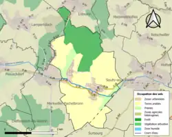 Colour map showing land use.