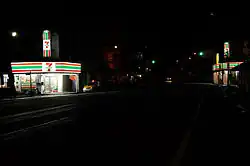 With the highest 7-Eleven outlet density in the world, it is not unusual for two 7-Eleven shops to stand face-to-face near the same intersection in Taiwan. The distance between them might be less than 50 meters (160 ft).